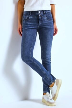 Street One Wide Leg Double Button - Blue