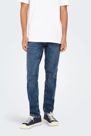 Only & Sons Wrap Skinny Jeans - Blue