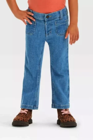 Cat & Jack Toddler Girls' Patch Pocket Flare Denim – Cut Tags